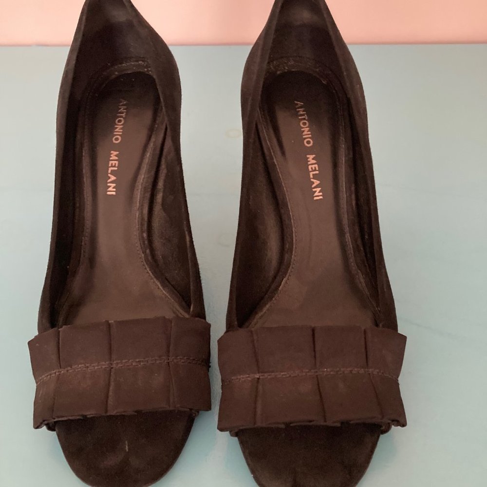 Antonio Melani Suede Open Toed Heels